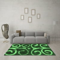 Ahgly Company Indoor Square Abstract Emerald Green Modern Area Rugs, 7 'квадрат