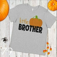 яде облекло деца малки брат Хелоуин тениска сиво