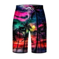 Къси панталони за мъже Лято плюс размери къси панталони за мъже еластична талия плаж прав тип бързо изсушаване на шорти панталони многоцветни l U857