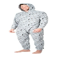Мъжка пижама за възрастни мъжка пижама за възрастни мъжка пижама за възрастни мъжка пижама сив пингвин ХХХ-голям
