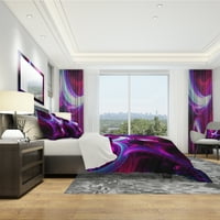 Дизайнарт 'Пурпурна Мъгла Абстрактно' Модерен И Съвременен Комплект За Завивка