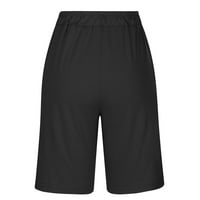 Женски шорти за теглене, летни ежедневни спортни къси панталони с висока талия йога панталони атлетични фитнес тренировки шорти тъмно сиво