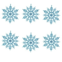 Heiheiup комплект блясък снежинка коледни орнаменти коледни дърво окачване на декорация Полилей дълъг