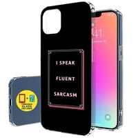 TalkingCase Slim Phone Case, съвместим за Apple iPhone Pro Max, протектор за стъклен екран, вкл. Говоря печат на сарказъм, лек, гъвкав, мек, САЩ