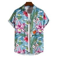 Мъже хавай печат риза мъже Бутон надолу лято късо ръкав S отпечатани жители на кардигани плаж ежедневно облекло върхове ежедневно свободно време добър подарък