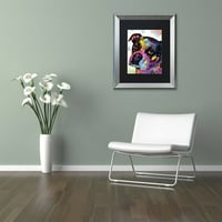 Търговска марка изобразително изкуство млад боксьор платно изкуство от Дийн Русо, Черен мат, сребърна рамка