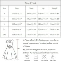 Женски рокли V-образен отпечатан A-Line средна дължина ежедневна лятна рокля khaki l