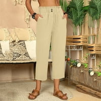 Гамаши бяло бельо за стягане панталони джобни ежедневни плюс размери гамаши за жени khaki s