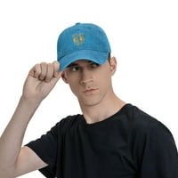 Бейзболна шапка, регулируем размер за работещи тренировки и дейности на открито през всички сезони, златен череп - синьо