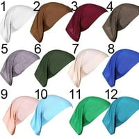 Парк жените мек плътен цвят кратко мюсюлманска Ислямска твърди Памук Хиджаб шапка главата покритие под шал шал тюрбан шапка
