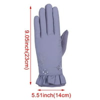 Женски ръкавици зимни жени зимни руно удебелени топли ръкавици с дъждовен копринен материал a