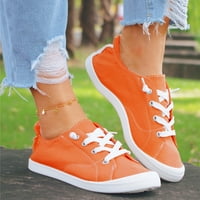 Sehao Женски платно обувки Вулканизирайте меки дами Есенни мокасиви плоски обувки маратонки за жени ежедневни обувки оранжево 42 ， Подарък, при клирънс