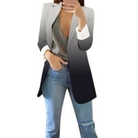 Якета за жени отпечатани жилетка официален костюм с дълги ръкави ревери бизнес офис яке палто блузиз 2xl