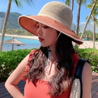 Жени реколта плажен слънчев сламен шапка uv upf пътуване сгъваем ръб лятна UV шапка