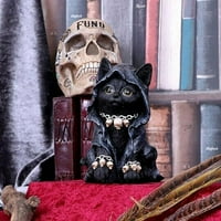 Куоф Домашен декор Играчки маскирани мрачна котка фигурка, полирезин, Черно, двор врата атион