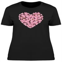 Черешови цветове в тениска с форма на сърце -изображения от Shutterstock, женски голям