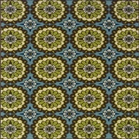 Ориенталски тъкачи на Америка Лантао Флорален вътрешен външен полипропилен килим, синьо