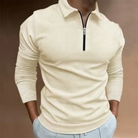 Мъжки ризи Под $ големи и високи мъже ежедневни твърди Вечерен Пуловер цип есен и зима Блуза