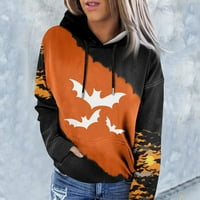 Дамски суитчър за Хелоуин Дамски суитшърти дрехи за Хелоуин печат случайни Пуловер пуловер с джобове леки и удобни джинджифил