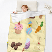 Dicasser Персонализирано одеяло за великденско хвърляне с корица за възглавница Честит Великден цветни яйца Уютни и меки плюшени одеяла за великденски подаръци