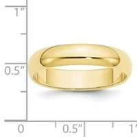 Първично злато карат жълто злато половин кръг сватбена лента размер 8