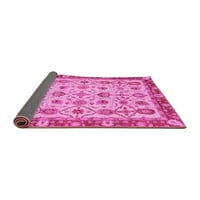 Ahgly Company Indoor Square Oriental Pink Traditional Area Rugs, 7 'квадрат