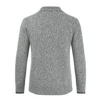 Кали _ магазин Жилетка за мъже ежедневни Мъжки жилетки пуловери Пълен цип класически мека плетена жилетка яке сиво, ххл