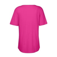 Дамски върхове къси ръкави жени блуза ежедневни флорални тениски екипаж на врата лято розово s