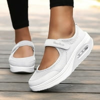 Обувки на платформата за жени модни ежедневни дишащи леки обувки за платформа спортни обувки за бягане бяло 39