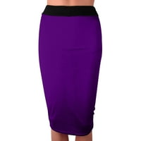 Feternal Women's Fashion Solid Color Sexy Elastic Teist Hip-Wrap дълга пола Макси пола