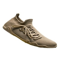 Tenmi мъжки чорапи за обувки плета горни маратонки дантела за ежедневни обувки дишащи модни маратонки мъже анти плъзгане комфорт khaki 8.5