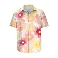 Jsaierl Hawaiian риза за мъже Лятна графична плажна риза Редовно прилепване на ризи с къс ръкав бутон надолу с алоха риза отгоре за плажен празник
