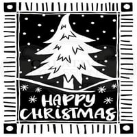 Дървесния чист сингли - Lino Cut Christmas Tree