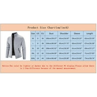 Paptzroi Men's Winter Solid Color Fashion Jacket, дълги ръкави плюс кадифе с дебела пуловер с качулки, топло жилетка яке
