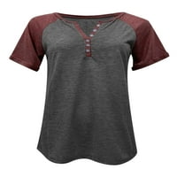 Haite Women Summer Tops Цветна тениска тениска с къс ръкав работна тенице