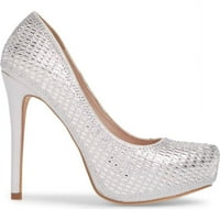 Лорън Лотарин Вана Висока платформа Помпа Rhinestone All Heel Prom сватбени обувки официални
