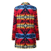 Guvpev Women Sidengy Positioning Bohemian Cardigan Top Coat - Red XL
