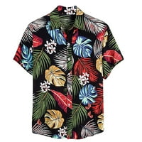 хавайска риза за мъже лятна тропическа графична риза ежедневни ризи с къс ръкав Удобни Бутон надолу Алоха риза отгоре за почивка на плажа