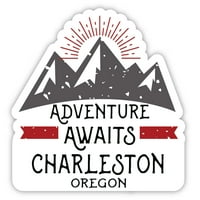 Чарлстън Орегон Сувенир Винилов стикер Стикер приключение очаква дизайн