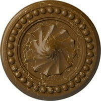 Екена Милуърк 3 4 од 2 П Фостър черупка таван медальон, ръчно рисуван Смоуки Топаз пращене