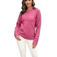 Тозми Пуловери За Жени Дами Есен Зима Прост Плътен Цвят Плетен Пуловер Пуловер Есен Пуловер