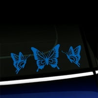 Trio Butterfly - винил Decal - Изберете цвят - [Ледено синьо]
