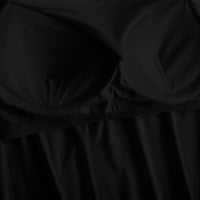 Vivianyo hd жени жилетки клирънс ежедневно кръгло шия суспендер плътно цвят без ръкави подложка без стоманена пръстен чаша външно износване до дъното бельо йога спортни горни резервоари Светкавици черни черни