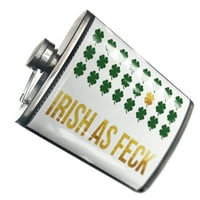 Flask Irish като Feck St. Patrick's Day Gold Shamrock