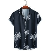 Мъжки ежедневни раирани ризи редовен бутон Хавайски ризи Модни летни плажни върхове