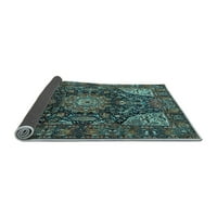 Ahgly Company вътрешен правоъгълник медальон светлосини традиционни килими, 6 '9'