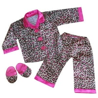 Пижама комплект за 18 Кукли, Розово Черно