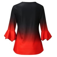 Женска риза за печат с дълъг ръкав топ блуза тий тениска пространство късо дамски активен кратък ръкав отгоре