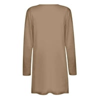 Дамски Жилетки Дамски модни ежедневни Плътен цвят Дълъг ръкав средна дължина жилетка яке