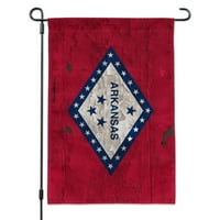 Рустик Арканзас държавен флаг затруднен САЩ градински двор флаг